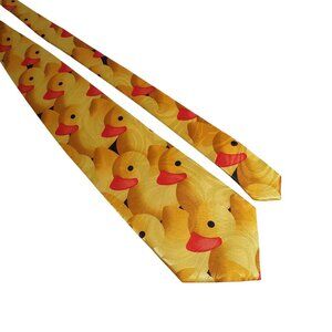 Ralph Marlin Rubber Duck Yellow Necktie Novelty Polyester 58 In Funny Dad Gift